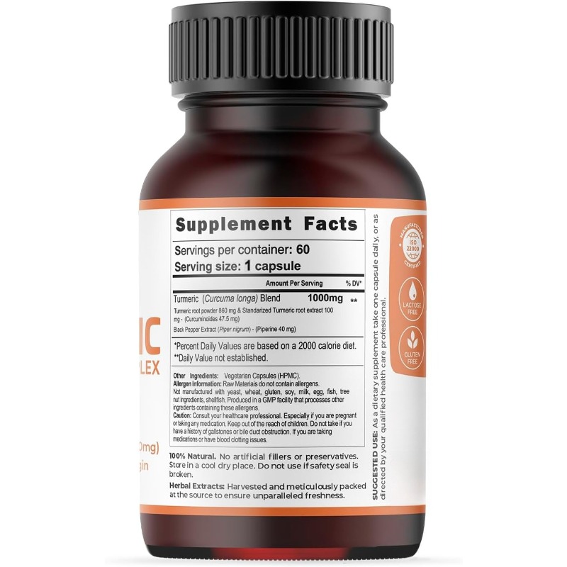 Capsules de curcuma 1000 mg co - Turmeric Curcumin Capsule avis et prix